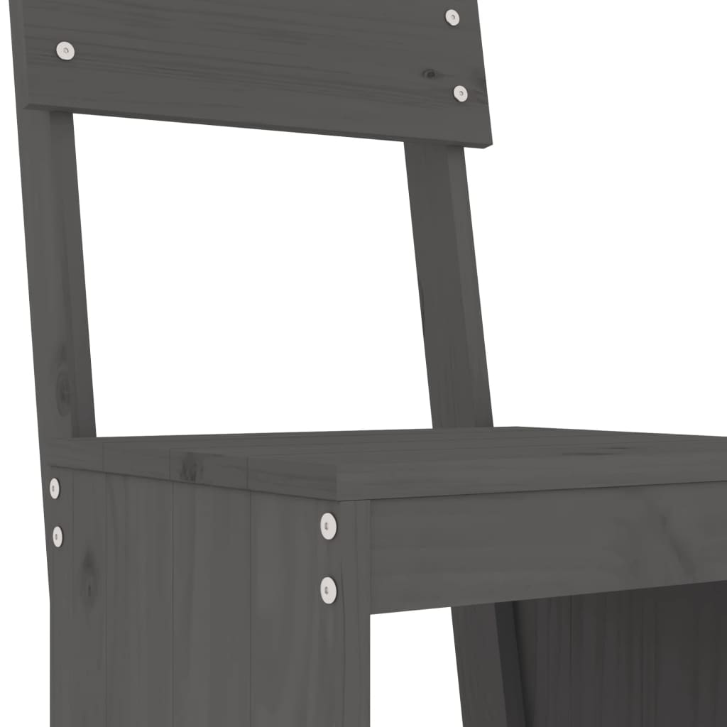 Bar Stools 2 pcs Grey 40x48.5x115.5 cm Solid Wood Pine
