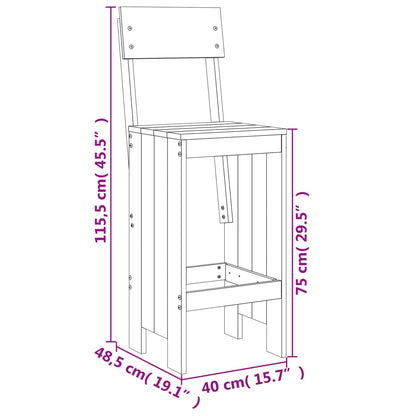 Bar Stools 2 pcs 40x48.5x115.5 cm Solid Wood Douglas