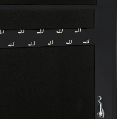 Mirror Jewellery Cabinet Free Standing Black 42x38x152 cm