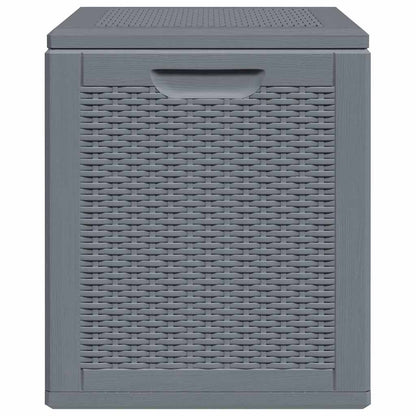 Garden Storage Box Grey PP Rattan 90 L