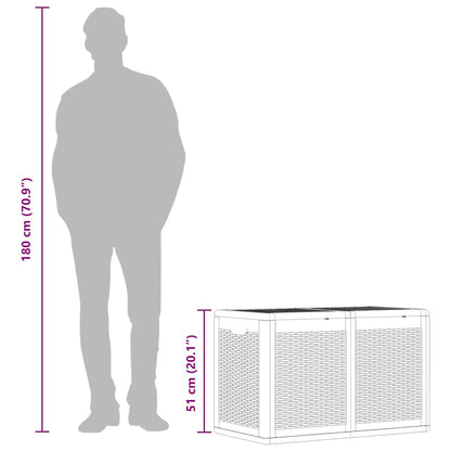 Garden Storage Box Grey PP Rattan 180 L