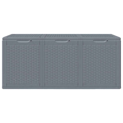 Garden Storage Box Grey PP Rattan 270 L