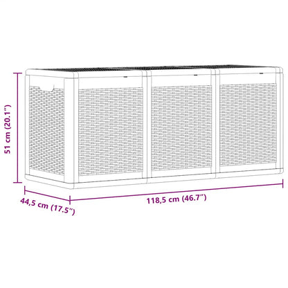 Garden Storage Box Grey PP Rattan 270 L