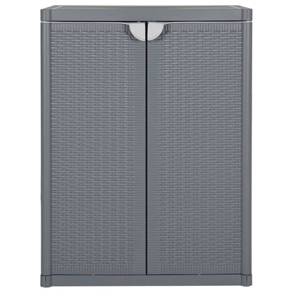 Garden Storage Cabinet Grey 65x45x88 cm PP Rattan