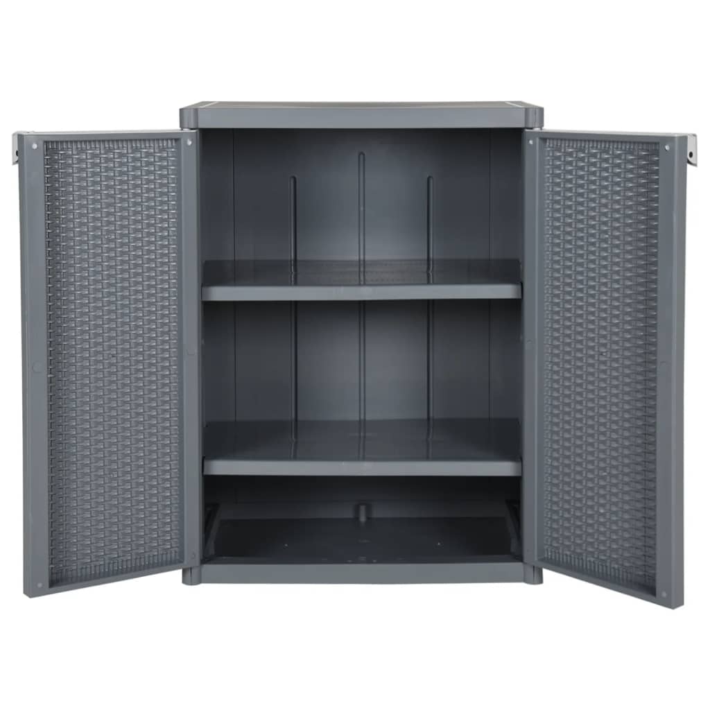 Garden Storage Cabinet Grey 65x45x88 cm PP Rattan
