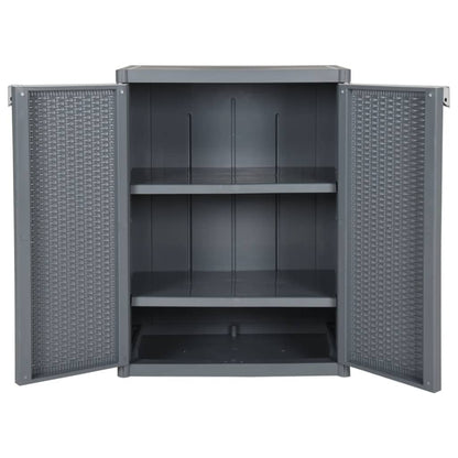 Garden Storage Cabinet Grey 65x45x88 cm PP Rattan