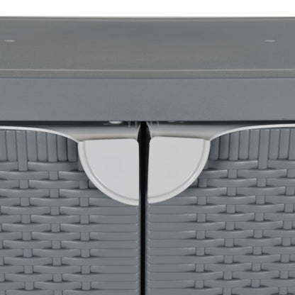 Garden Storage Cabinet Grey 65x45x88 cm PP Rattan