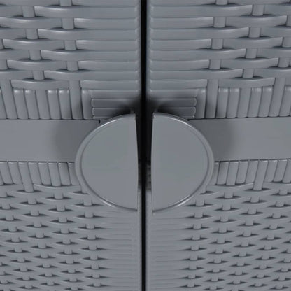 Garden Storage Cabinet Grey 65x45x172 cm PP Rattan