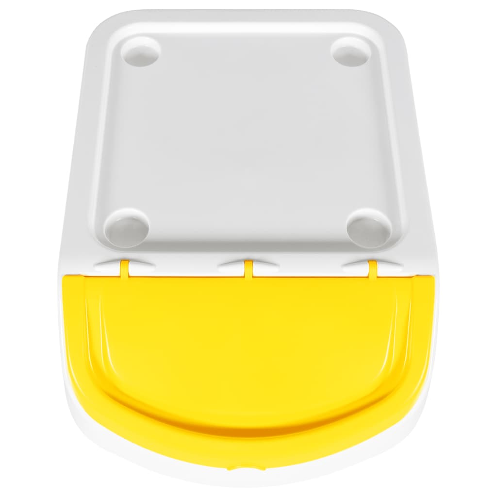 Stackable Waste Bins with Lids 3 pcs White PP 78 L