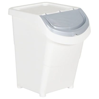 Stackable Waste Bins with Lids 3 pcs White PP 120 L