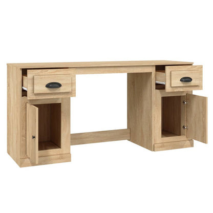 Desk with Cabinet Sonoma Oak Engineered Wood