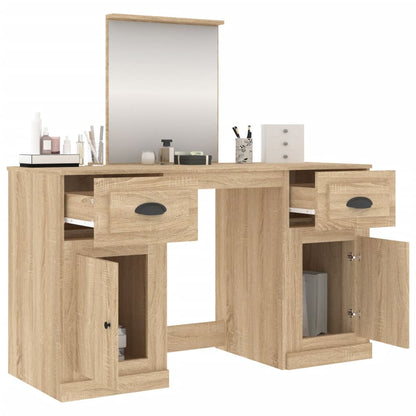 Dressing Table with Mirror Sonoma Oak 130x50x132.5 cm