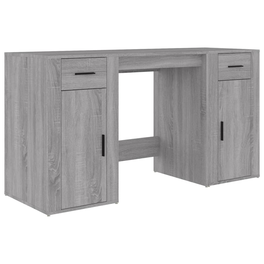 Desk with Cabinet Grey Sonoma Engineered Wood