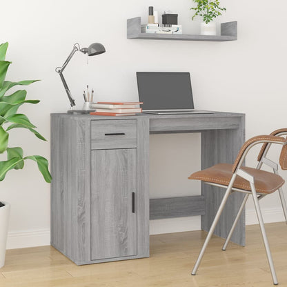 Desk with Cabinet Grey Sonoma Engineered Wood
