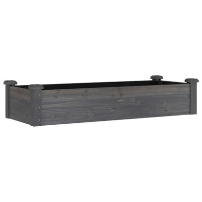 Garden Raised Bed with Liner Grey 120x45x25 cm Solid Wood Fir