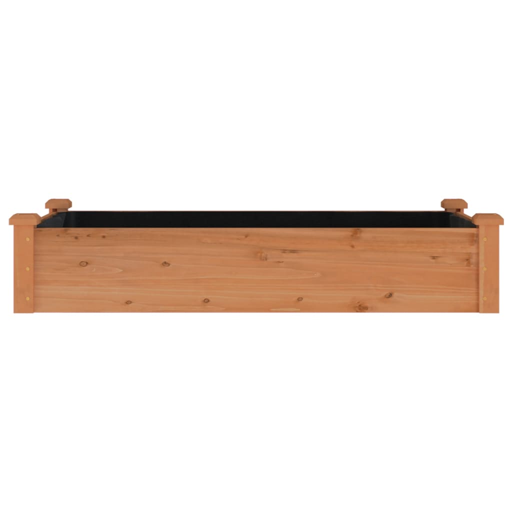 Garden Raised Bed with Liner Brown 120x60x25 cm Solid Wood Fir