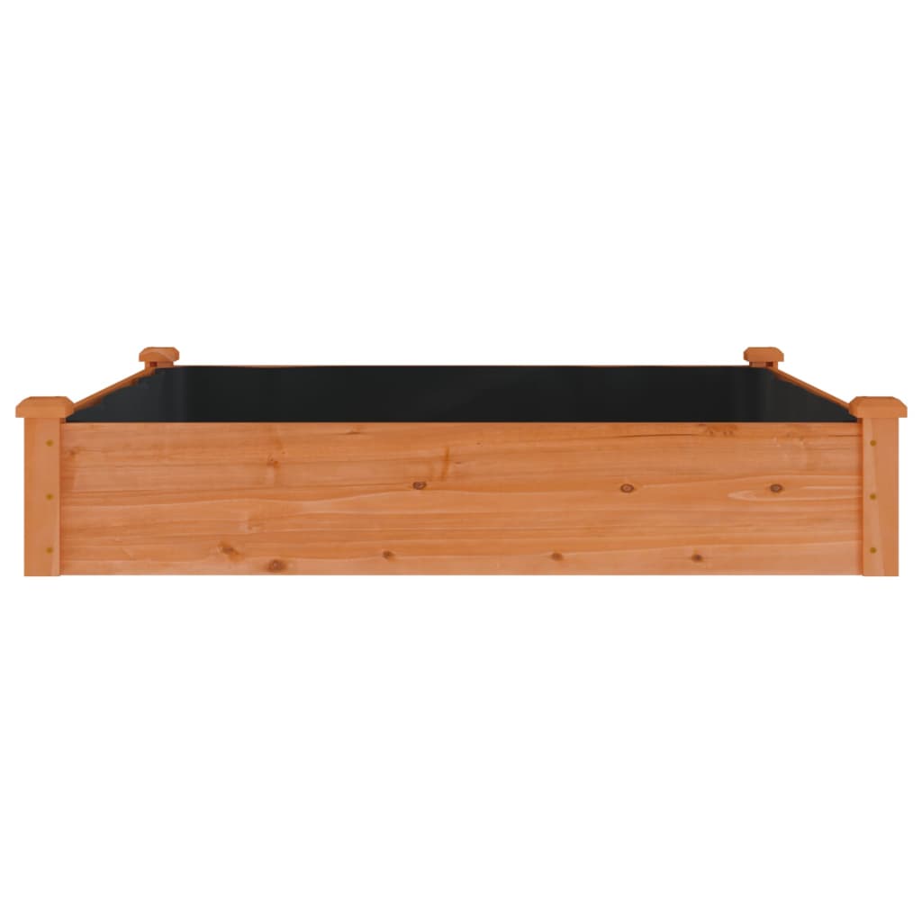 Garden Raised Bed with Liner Brown 120x120x25 cm Solid Wood Fir