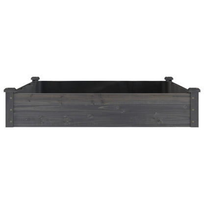 Garden Raised Bed with Liner Grey 120x120x25 cm Solid Wood Fir