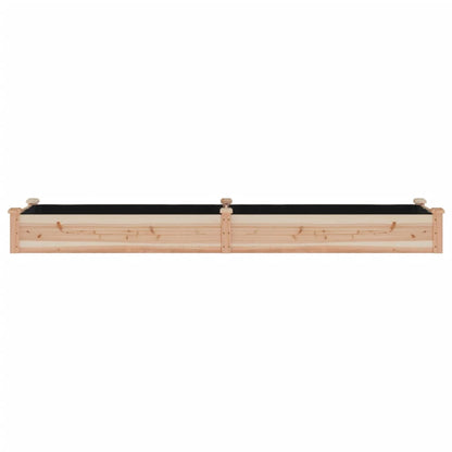 Garden Raised Bed with Liner 240x60x25 cm Solid Wood Fir