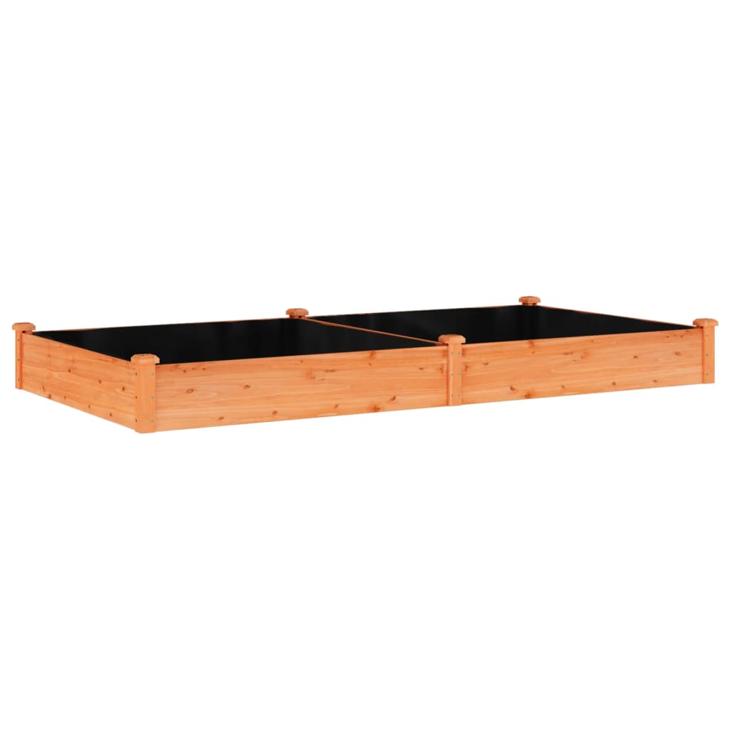 Garden Raised Bed with Liner Brown 240x120x25 cm Solid Wood Fir