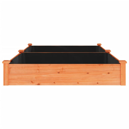 Garden Raised Bed with Liner Brown 240x120x25 cm Solid Wood Fir
