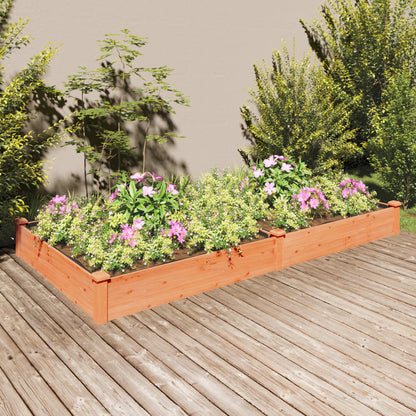 Garden Raised Bed with Liner Brown 240x120x25 cm Solid Wood Fir