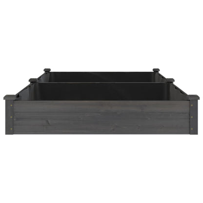 Garden Raised Bed with Liner Grey 240x120x25 cm Solid Wood Fir