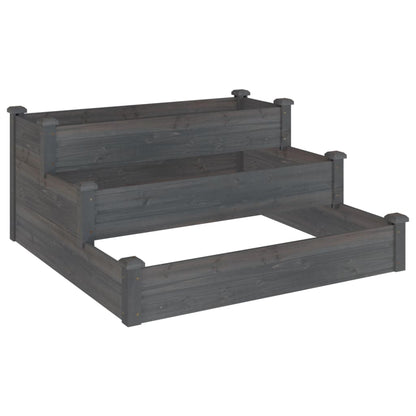 Garden Raised Bed Grey 120x120x56 cm Solid Wood Fir