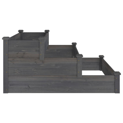 Garden Raised Bed Grey 120x120x56 cm Solid Wood Fir