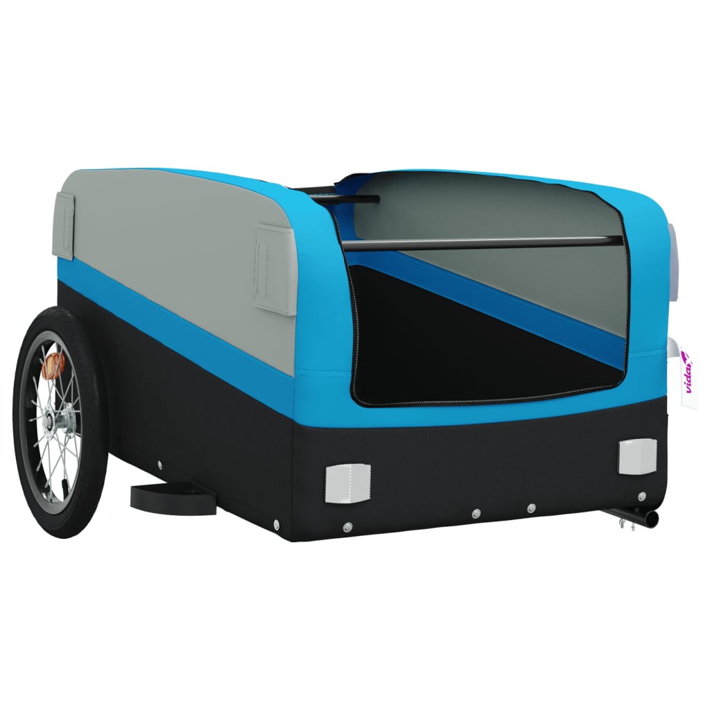 Bike Trailer Black and Blue 45 kg Iron