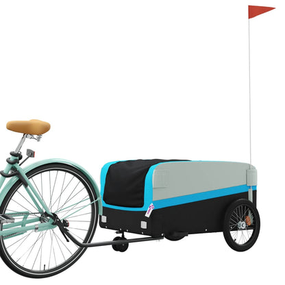 Bike Trailer Black and Blue 45 kg Iron