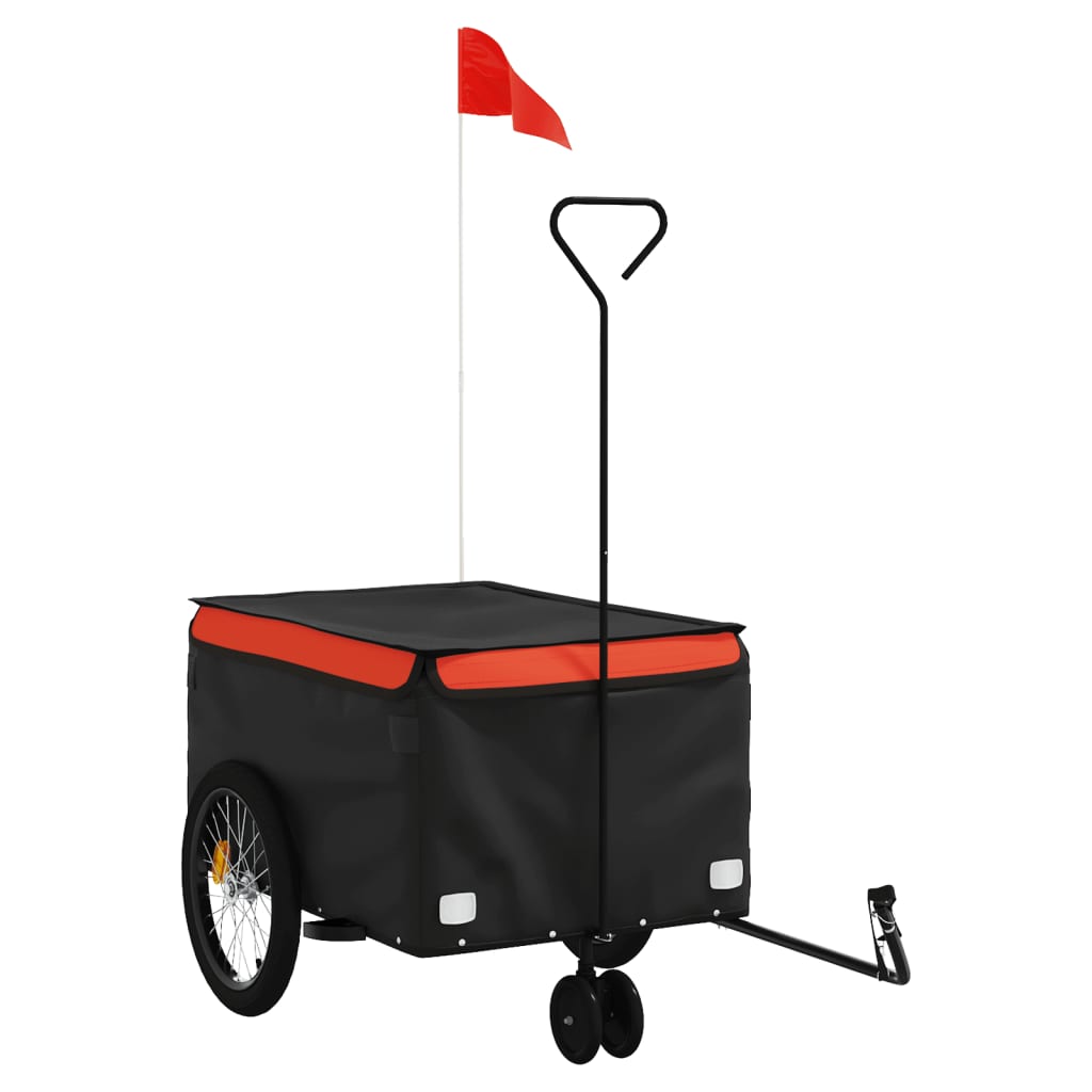 Bike Trailer Black and Orange 30 kg Iron