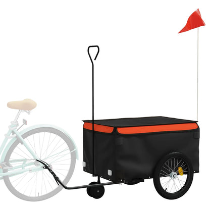 Bike Trailer Black and Orange 30 kg Iron