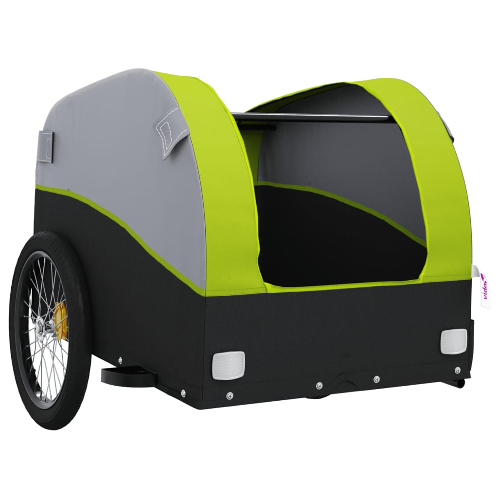 Bike Trailer Black and Green 30 kg Iron