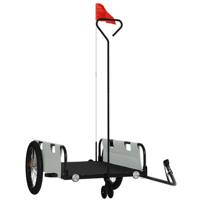 Bike Trailer Grey and Black Oxford Fabric and Iron