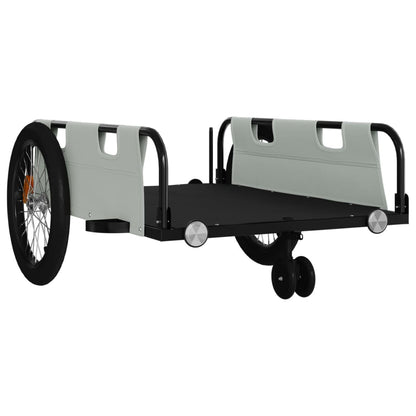 Bike Trailer Grey and Black Oxford Fabric and Iron