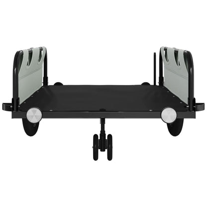 Bike Trailer Grey and Black Oxford Fabric and Iron