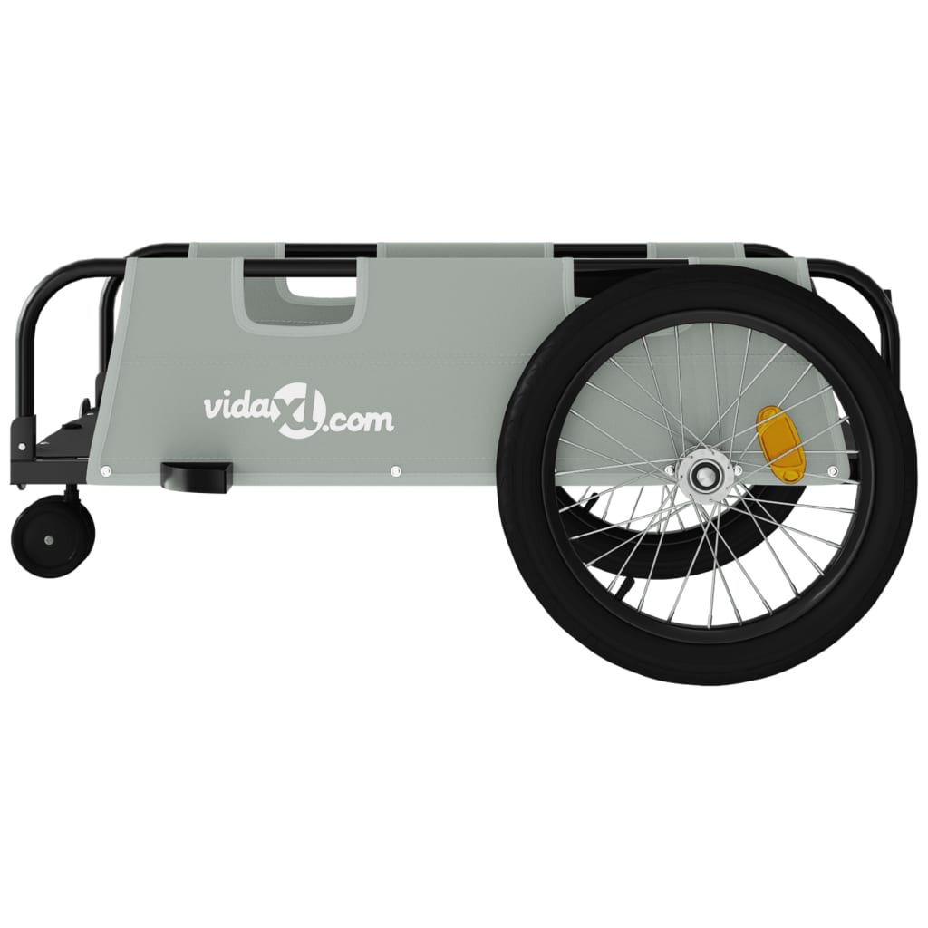 Bike Trailer Grey and Black Oxford Fabric and Iron