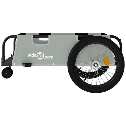 Bike Trailer Grey and Black Oxford Fabric and Iron