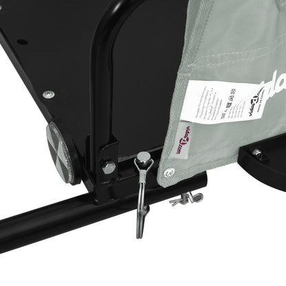 Bike Trailer Grey and Black Oxford Fabric and Iron