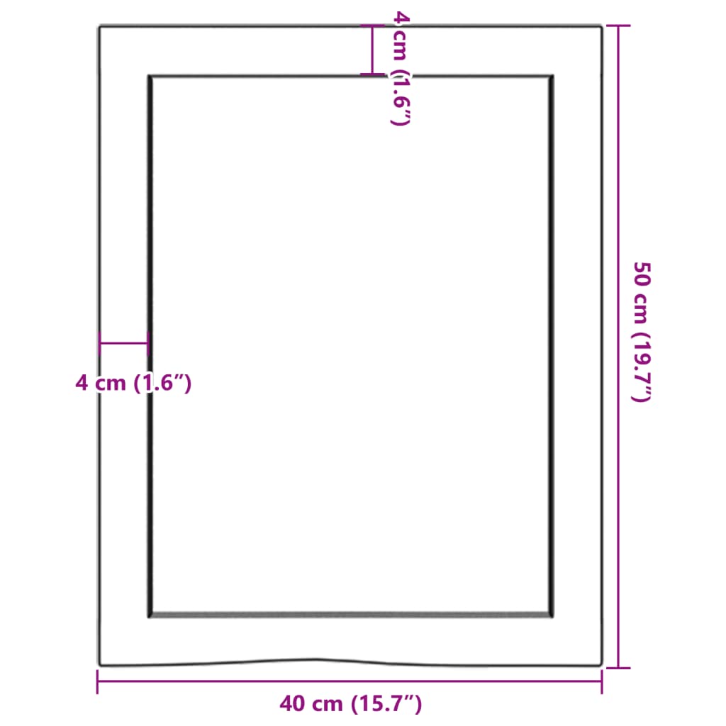 Bathroom Countertop 40x50x(2-6) cm Untreated Solid Wood