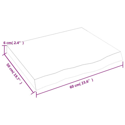 Bathroom Countertop 60x50x(2-6) cm Untreated Solid Wood