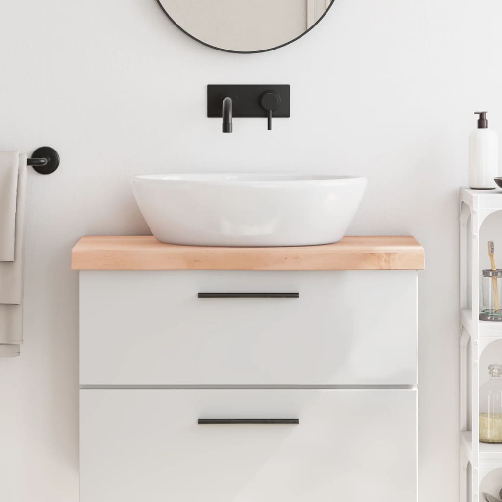 Bathroom Countertop 80x40x(2-6) cm Untreated Solid Wood