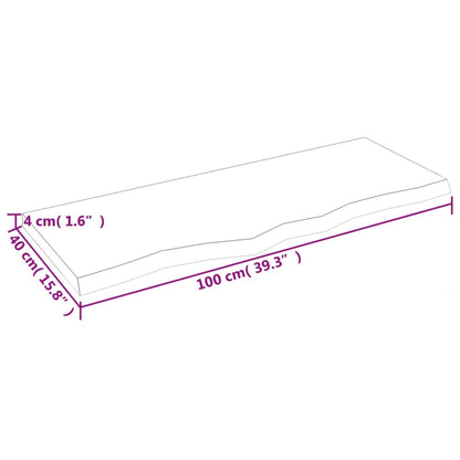 Bathroom Countertop 100x40x(2-4) cm Untreated Solid Wood