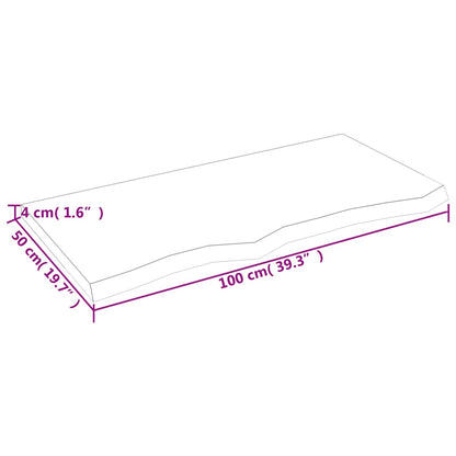 Bathroom Countertop 100x50x(2-4) cm Untreated Solid Wood