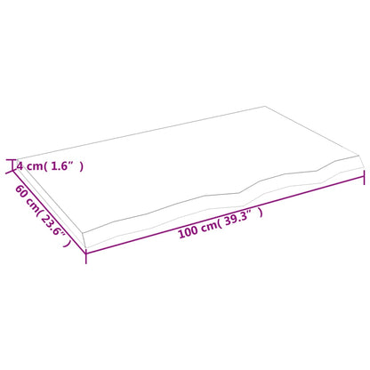 Bathroom Countertop 100x60x(2-4) cm Untreated Solid Wood