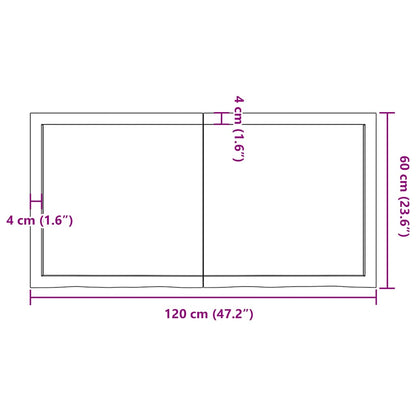 Bathroom Countertop 120x60x(2-4) cm Untreated Solid Wood