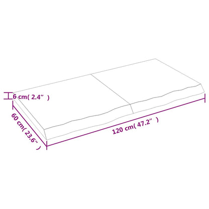 Bathroom Countertop 120x60x(2-6) cm Untreated Solid Wood