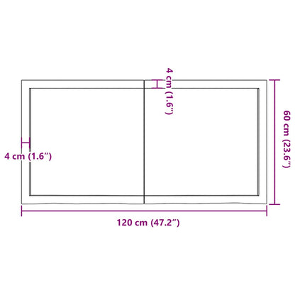 Bathroom Countertop 120x60x(2-6) cm Untreated Solid Wood