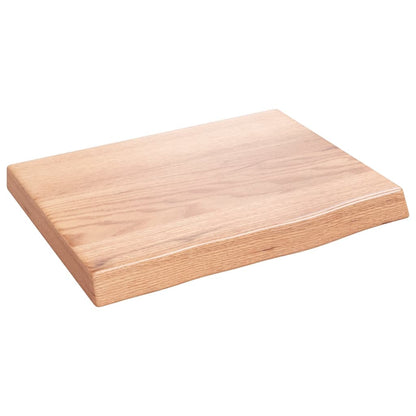 Bathroom Countertop Light Brown 40x30x(2-4) cm Treated Solid Wood